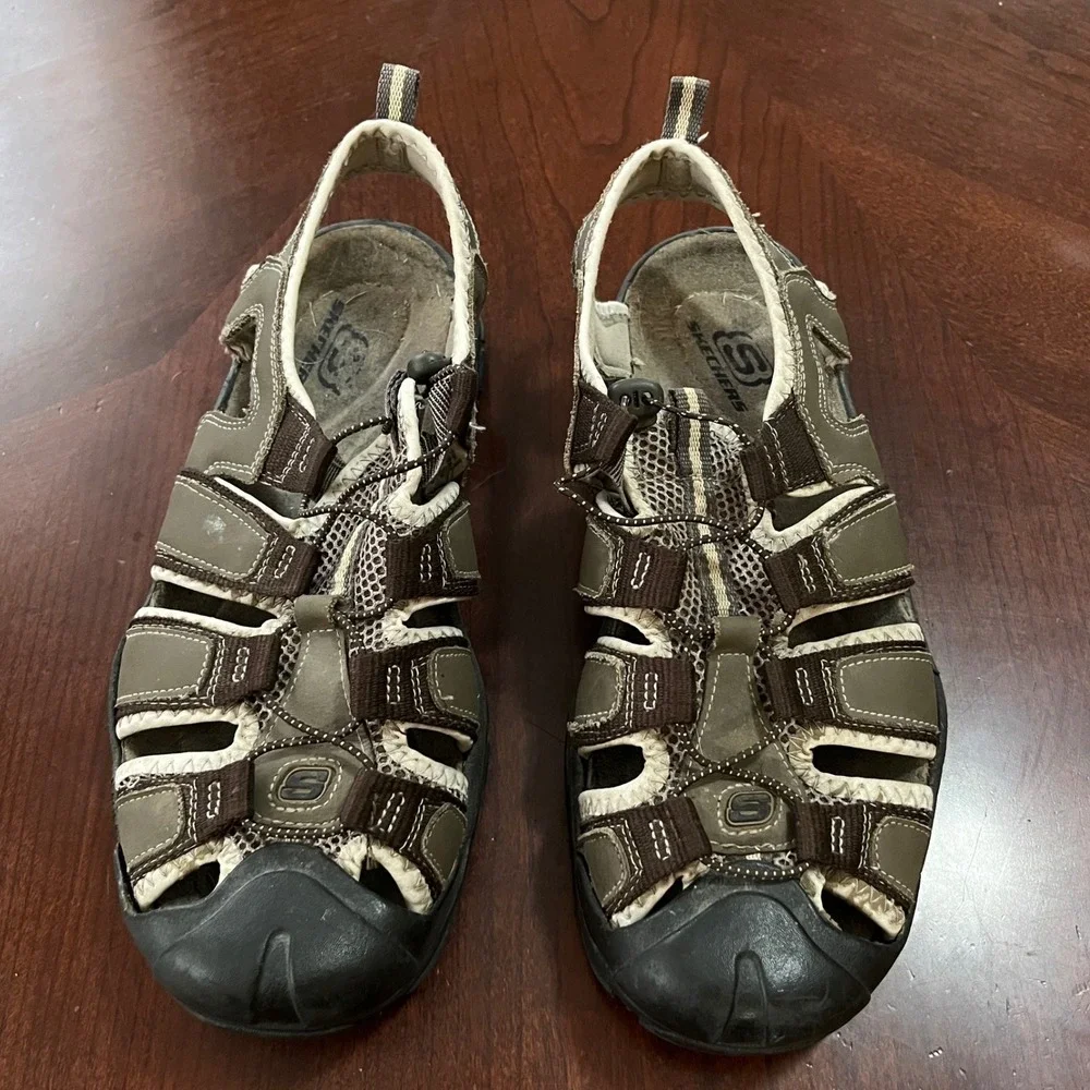 Skechers Journeyman Fisherman Outdoor Hiking Brown Sandal Men Size 11 Fair Shape